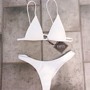 ZAFUL Ribbed Triangle Bikini